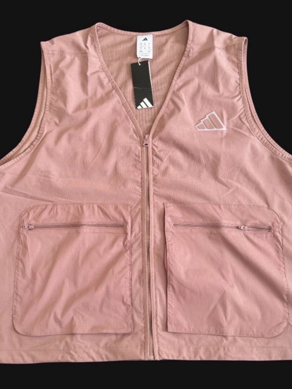 Adidas Woven Vest Sportswear Full Zip Utility Pockets Men's Sz 2XL New $70